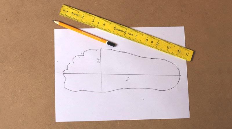 example of measuring your foot at home